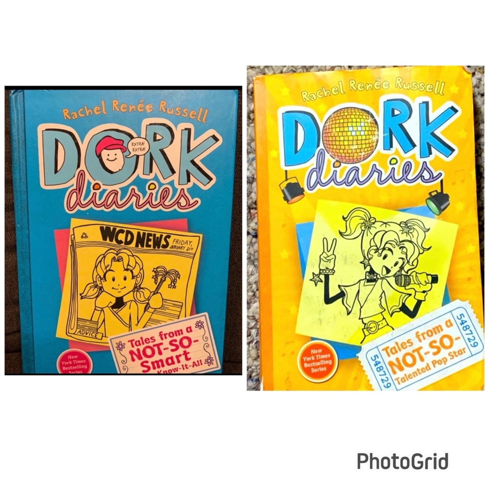 Set of 1 paperback & 1 hardback DORK Diaries books